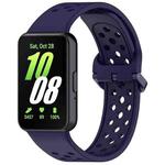 For Samsung Galaxy Fit3 xDfind Colorful Buckle Solid Color Breathable Silicone Watch Band(Dark Blue)