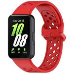 For Samsung Galaxy Fit3 xDfind Colorful Buckle Solid Color Breathable Silicone Watch Band(Red)