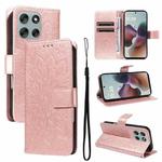 For Motorola Moto G56 5G Embossed Sunflower Pattern Flip Leather Phone Case(Pink)