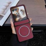 For Motorola Razr 60 Ultra Three Parts Carbon Fiber Texture MagSafe Phone Case(Red)