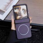 For Motorola Razr 60 Ultra Three Parts Carbon Fiber Texture MagSafe Phone Case(Purple)