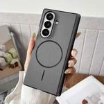 For Samsung Galaxy Z Fold7 Folding Shaft Magsafe Plain Leather Phone Case(Grey)