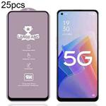 For OPPO A96 5G / Reno8 25pcs 9H 0.4mm High Aluminum Large Arc Tempered Glass Film