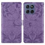 For Motorola Edge 60 / 60 Fusion Embossed Floral Pattern Leather Phone Case(Purple)