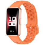 For Huawei Band 10 / 9 / 8 xDfind Hole Style Breathable Silicone Watch Band(Orange)