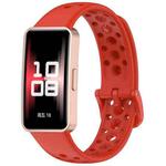 For Huawei Band 10 / 9 / 8 xDfind Hole Style Breathable Silicone Watch Band(Red)