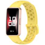 For Huawei Band 10 / 9 / 8 xDfind Hole Style Breathable Silicone Watch Band(Yellow)