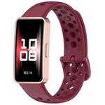 For Huawei Band 10 / 9 / 8 xDfind Hole Style Breathable Silicone Watch Band(Wine Red)