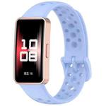 For Huawei Band 10 / 9 / 8 xDfind Hole Style Breathable Silicone Watch Band(Chrysanthemum Blue)