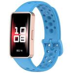For Huawei Band 10 / 9 / 8 xDfind Hole Style Breathable Silicone Watch Band(Sky Blue)