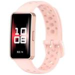 For Huawei Band 10 / 9 / 8 xDfind Hole Style Breathable Silicone Watch Band(Pink)
