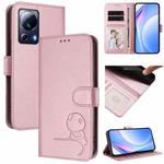 For Xiaomi 13 Lite / Civi 2 Litter Panda Embossing RFID Leather Phone Case with Lanyard(Pink)