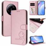 For Xiaomi 13 Ultra Litter Panda Embossing RFID Leather Phone Case with Lanyard(Pink)