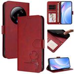For Xiaomi 13 Ultra Litter Panda Embossing RFID Leather Phone Case with Lanyard(Wine Red)