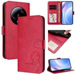 For Xiaomi 13 Ultra Litter Panda Embossing RFID Leather Phone Case with Lanyard(Rose Red)