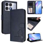 For Redmi K70 Ultra Litter Panda Embossing RFID Leather Phone Case with Lanyard(Blue)