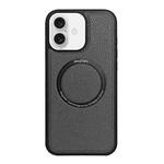 For iPhone 16 Litchi Texture PU MagSafe Back Cover Phone Case(Grey)