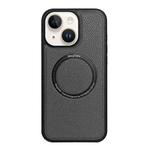 For iPhone 14 / 13 Litchi Texture PU MagSafe Back Cover Phone Case(Grey)