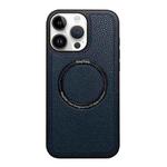 For iPhone 13 Pro Litchi Texture PU MagSafe Back Cover Phone Case(Blue)