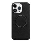 For iPhone 13 Pro Litchi Texture PU MagSafe Back Cover Phone Case(Black)