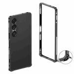 For Sony Xperia 1 VII Metal Frame Heat Dissipation Phone Case with Camera Guard Ring(Black)