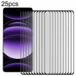 For Realme GT 6 25pcs Full Glue 9H HD 3D Curved Edge Tempered Glass Film(Black)
