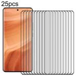 For Realme GT5 Pro 25pcs Full Glue 9H HD 3D Curved Edge Tempered Glass Film(Black)