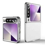 For Huawei Pura X Electroplating Plain Leather Series Shockproof Phone Case(White)