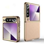For Huawei Pura X Electroplating Plain Leather Series Shockproof Phone Case(Gold)