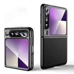For Huawei Pura X Electroplating Plain Leather Series Shockproof Phone Case(Black)