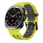 For Samsung Galaxy Watch8 / 8 Classic xDfind Black Buckle Ocean Two Color Dual-row Hole Silicone Watch Band(Lime Grey)