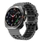 For Samsung Galaxy Watch8 / 8 Classic xDfind Black Buckle Ocean Two Color Dual-row Hole Silicone Watch Band(Black)