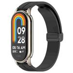 For Xiaomi Smart Band 10 / 9 / 8 / NFC xDfind Folding Buckle Silicone Watch Band(Black)
