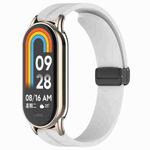 For Xiaomi Smart Band 10 / 9 / 8 / NFC xDfind Folding Buckle Silicone Watch Band(Light Grey)