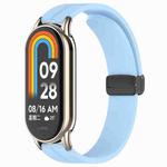 For Xiaomi Smart Band 10 / 9 / 8 / NFC xDfind Folding Buckle Silicone Watch Band(Blue)