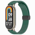 For Xiaomi Smart Band 10 / 9 / 8 / NFC xDfind Folding Buckle Silicone Watch Band(Pine Green)