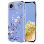 For iPhone 17 Air Flower Pattern Painted TPU Phone Case(Violet)
