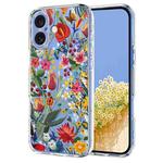 For iPhone 16 Plus Flower Pattern Painted TPU Phone Case(lily)