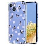 For iPhone 15 Plus Flower Pattern Painted TPU Phone Case(Little Butterfly)