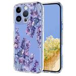 For iPhone 13 Pro Flower Pattern Painted TPU Phone Case(Wisteria)
