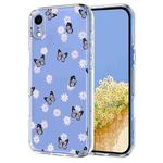 For iPhone XR Flower Pattern Painted TPU Phone Case(Little Butterfly)