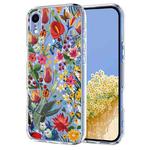 For iPhone XR Flower Pattern Painted TPU Phone Case(lily)