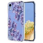 For iPhone XR Flower Pattern Painted TPU Phone Case(Wisteria)