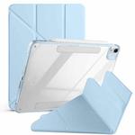 For iPad Air 11 2024 / 2025 Magnetic Detachable Dual-Clasp Acrylic Deformation Leather Tablet Case(Ice Blue)