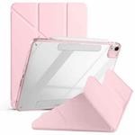 For iPad Air 11 2024 / 2025 Magnetic Detachable Dual-Clasp Acrylic Deformation Leather Tablet Case(Pink)