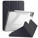 For iPad Air 11 2024 / 2025 Magnetic Detachable Dual-Clasp Acrylic Deformation Leather Tablet Case(Black)