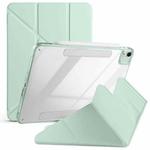 For iPad Air 11 2024 / 2025 Magnetic Detachable Dual-Clasp Acrylic Deformation Leather Tablet Case(Baby Green)