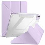 For iPad Air 11 2024 / 2025 Magnetic Detachable Dual-Clasp Acrylic Deformation Leather Tablet Case(Taro Purple)