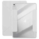 For iPad 10.2 2021 / 2020 / 10.5 2019 Magnetic Detachable Dual-Clasp Acrylic Deformation Leather Tablet Case(Grey)