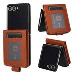 For Samsung Galaxy Z Flip7 5G 3-Card Slots Multifunctional Leather Phone Case(Brown)